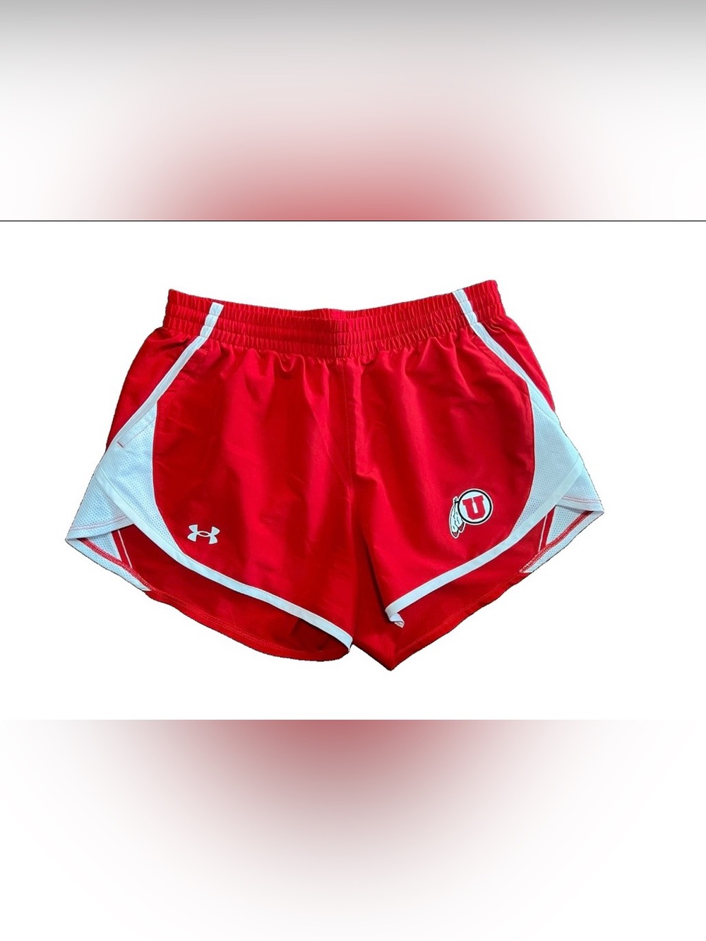 Under Armour University Of Utah Utes Women's Red & White Running Shorts - Size S
